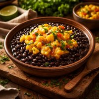 Black Beans with Mango Sauce