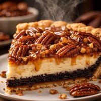 Black Bottom Pecan Cheesecake Pie