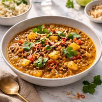 Black Eyed Pea and Brown Lentil Pineapple Curry