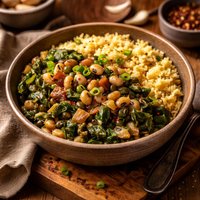 Black Eyed Peas and Greens with Millet