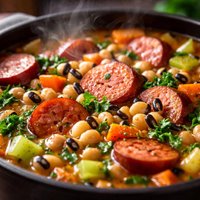 Black Eyed Peas and Kielbasa Soup