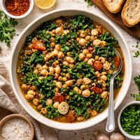 Black Eyed Peas with Garlic and Kale