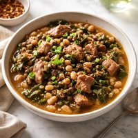 Black Eyed Peas with Pork Greens