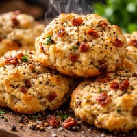 Black Pepper and Bacon Drop Biscuits