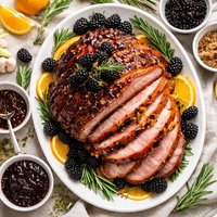 Blackberry Mustard Glazed Ham