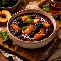 Blackberry Soup with Peaches