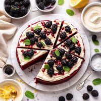 Blackberry Velvet Cake with Cream Cheese Icing