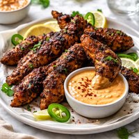 Blackened Chicken Fingers with Wango Tango Sauce