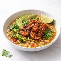 Blackened Shrimp and White Bean Chili