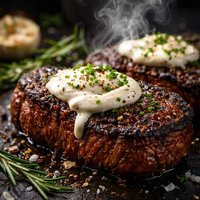 Blackened Steaks with Horseradish Cream