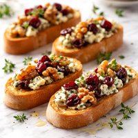 Bleu Cheese Walnut and Cranberry Crostini