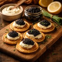 Blini W Caviar and Creme Fraiche
