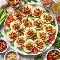 Bloody Mary Deviled Eggs