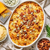 Blue Cheese and Cheddar Scalloped Potatoes