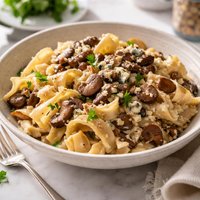 Blue Cheese and Mushroom Pasta