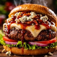 Blue Cheese and Provolone Burgers with Bbq Sauce
