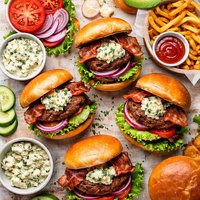 Blue Cheese Butter Bison Burgers