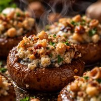 Blue Cheese Hazelnut Stuffed Mushrooms