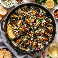 Blue Cheese Mussels