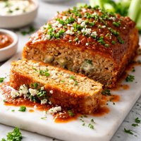 Blue Cheese Stuffed Buffalo Chicken Meatloaf