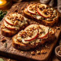 Blue Cheese Walnut and Apple on Toast