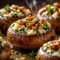 Blue Cheese Walnut Mushroom Caps