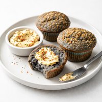 Blue Cornmeal Muffins with Chile Butter