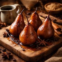 Blue Mountain Coffee Rum Poached Pears
