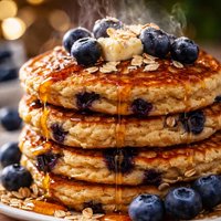 Blueberry and Oatmeal Pancakes