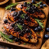 Blueberry Balsamic Glazed Rosemary Chicken