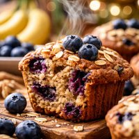 Blueberry Banana Muffins Heart Healthy Recipe Low Fat