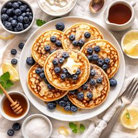 Blueberry Blueberry Sour Cream Pancakes