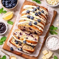 Blueberry Bread with White Chocolate Icing