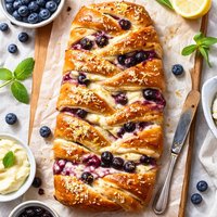 Blueberry Cream Cheese Braided Loaf