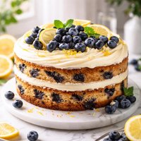 Blueberry Lemon Cake with Lemon Cream Cheese Frosting