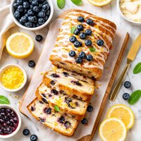 Blueberry Lemon Cream Cheese Pound Cake