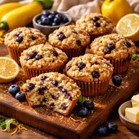 Blueberry Lemon Muffins with Yellow Squash