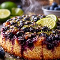 Blueberry Lime Buttermilk Upside Down Cake