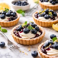 Blueberry Mascarpone Cheese Tarts