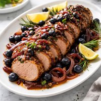 Blueberry Onion Sauced Pork Tenderloin
