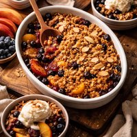 Blueberry Peach Almond Crisp