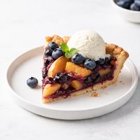 Blueberry Peach Pie with a Pat in the Pan Crust
