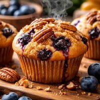 Blueberry Pecan Muffins Using Food Processor