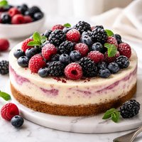 Blueberry Raspberry and Blackberry Cheesecake