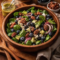 Blueberry Spinach Salad with Cracked Pepper Vinaigrette