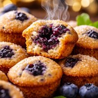 Blueberry Stuffed Mini Muffins
