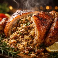 Boiled Stuffed and Roasted Chicken