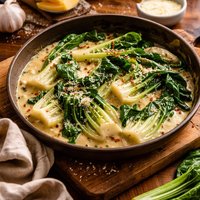 Bok Choy in Cream Sauce