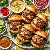 Bombay Sliders with Garlic Curry Sauce