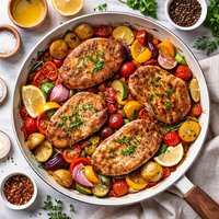 Boneless Pork Chops with Vegetables